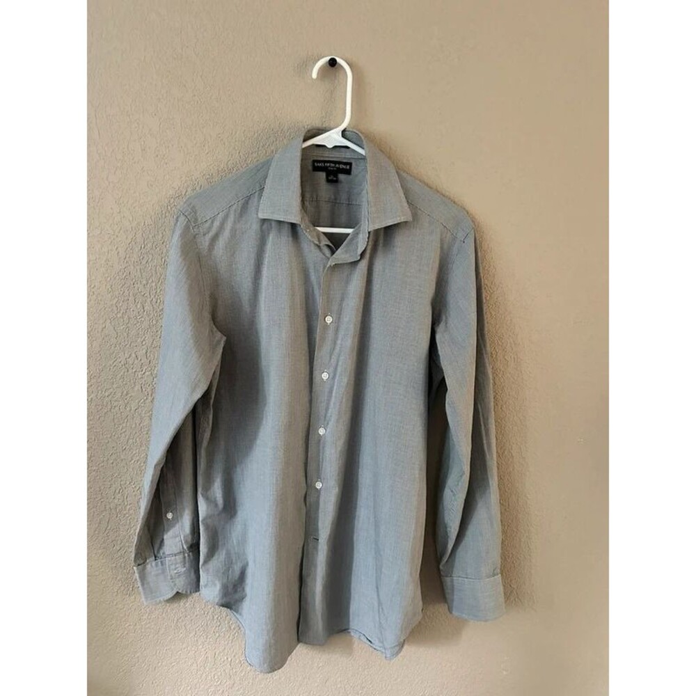 Saks Fifth Avenue Men’s Slim Fit long-sleeve Cotton Dress Shirt 15 32/33